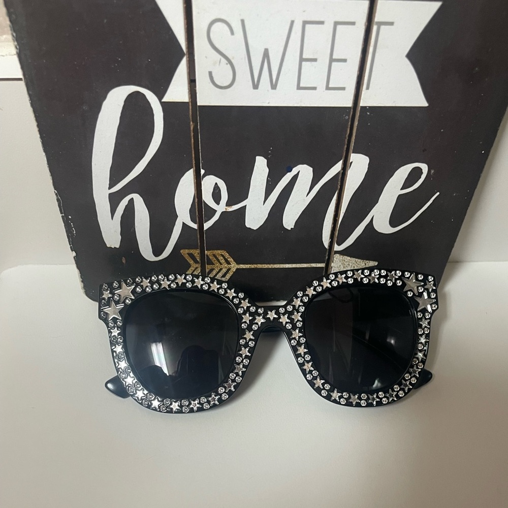 Jeweled black sunglasses